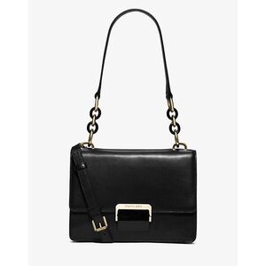 Michael Kors “Cynthia” Black Leather Shoulder Bag